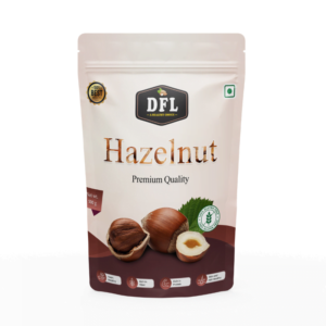 Front view of a 500g pack of hazelnuts, featuring the brand logo and product label.