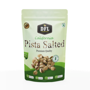 dry fruits Front view of a 250g pack of salted California pistachios, showcasing the brand logo and product label.