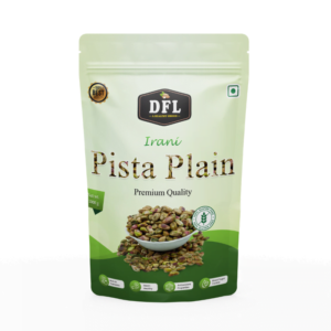 dry fruits Front view of a 1kg pack of plain pistachios (Pista), featuring the brand logo and product label.