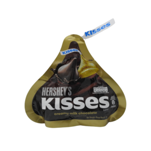 A bag of Hershey's Kisses Creamy Milk Chocolate, featuring the iconic Kisses shape in creamy milk chocolate.