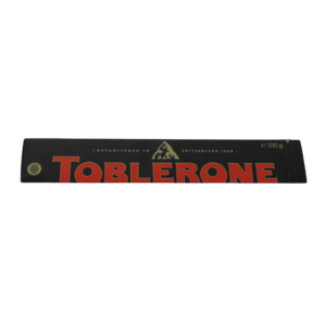 A bar of Toblerone Chocolate with Honey & Almond Nougat, featuring the iconic triangular shape with a milk chocolate coating and honey and almond nougat visible.